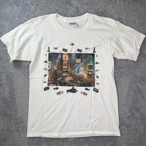 Alexander Chen white New York City Times Square art tee